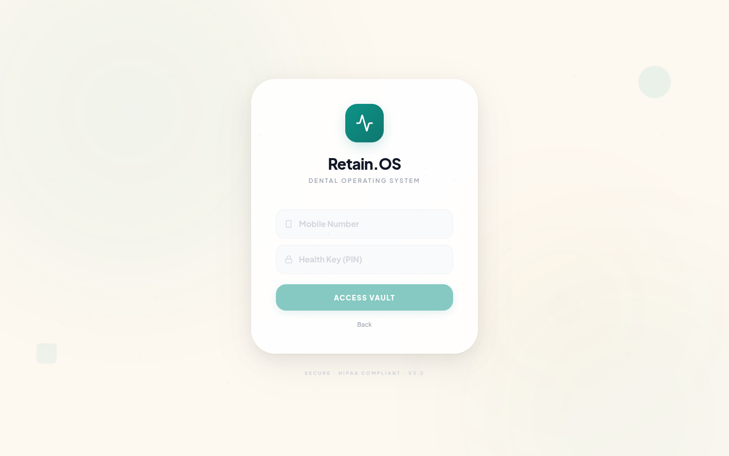 Patient access login with Health Key PIN entry